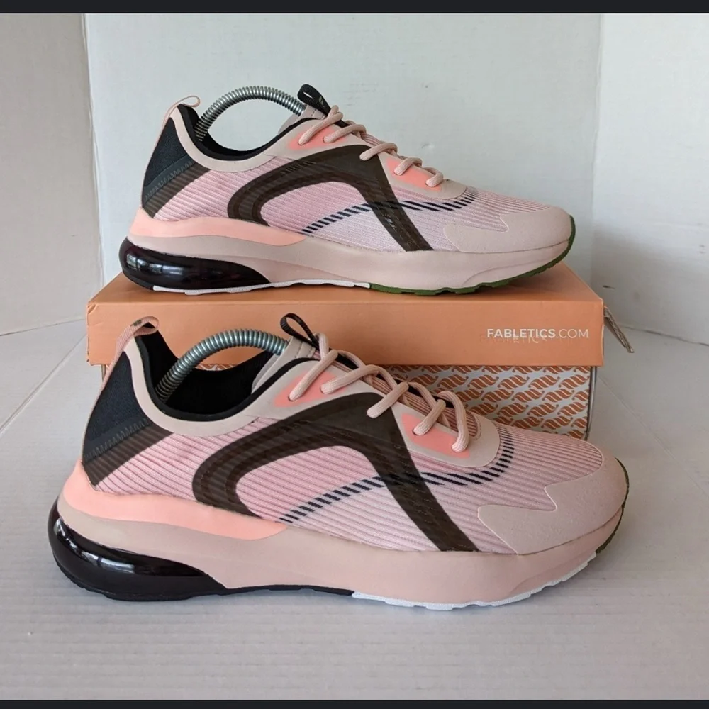 Fabletics Pink and Black Sneakers with Air Cushioning